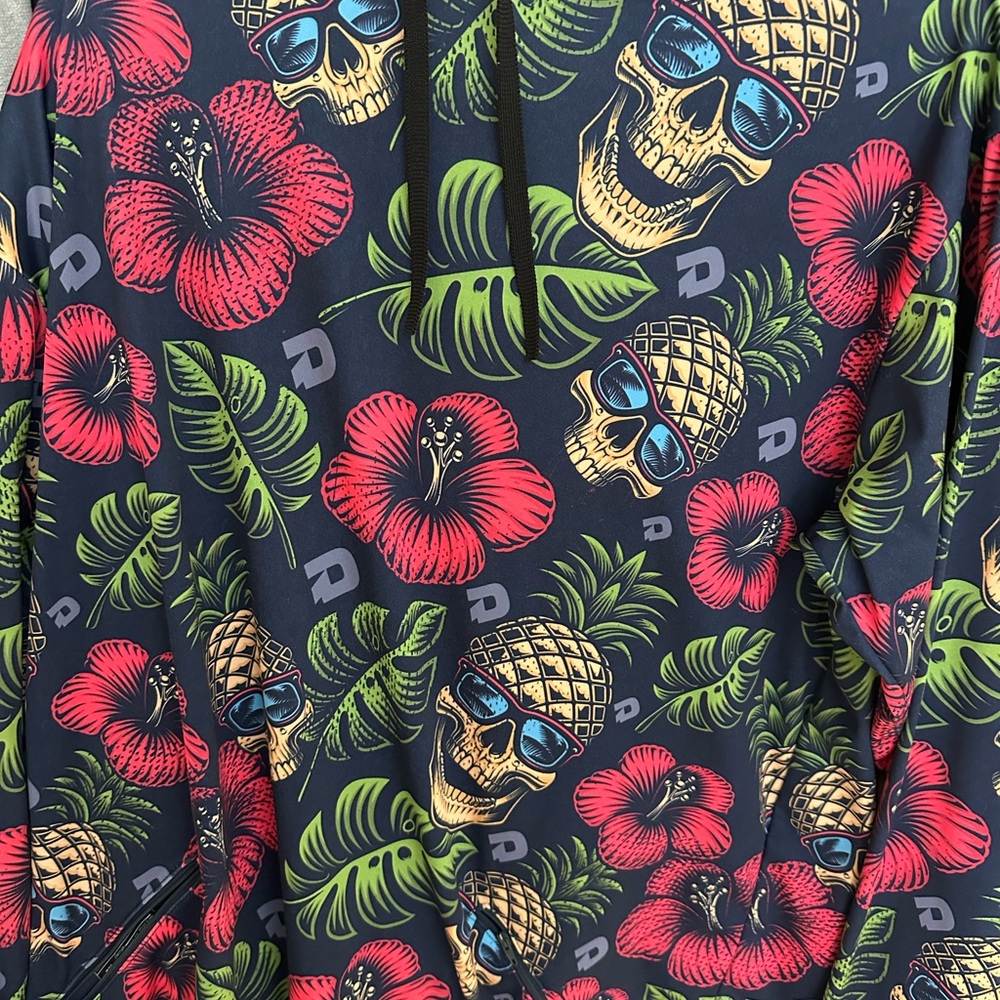 Tropical Skull Print Hoodie
